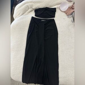 Black 2-Piece Set (Bandeau + Maxi Skirt